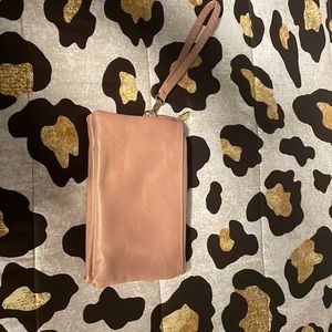 Blush Wristlet with cross body strap